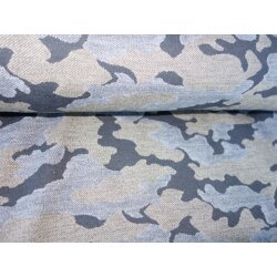 Jersey Jacquard, Camouflage, R&uuml;ckseite aufgerauht, Rest 0.5m