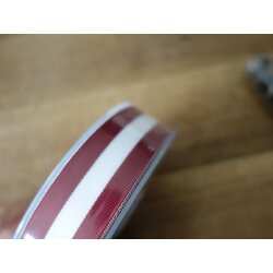 Repsband Streifen, Rot/ Weiss