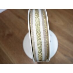 Repsband Streifen, Creme/Beige/Gold