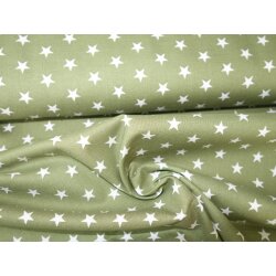 Baumwolldruck Carrie, Sterne, Militärgrün