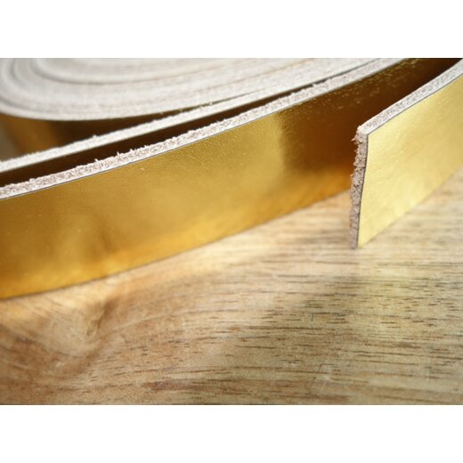 Lederriemen Metallic, Gold, 2.5cm breit