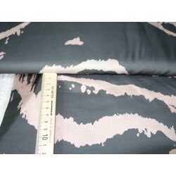 Tencel Muster Grau/ Altrosa, Rest 50cm
