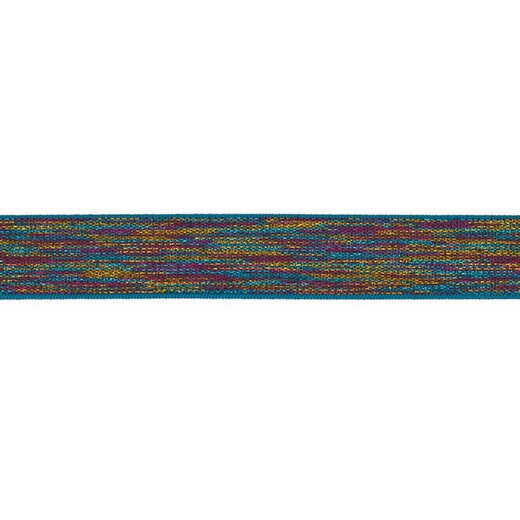 Elastisches Gummiband, Multicolor mit Lurex. 2.5 cm