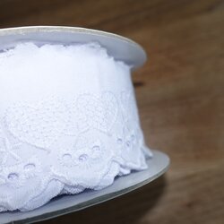 Baumwollspitzen, Weiss mit Herz