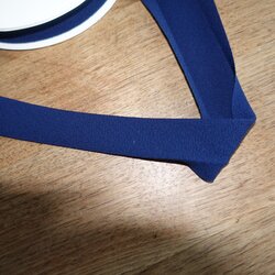 Crepe Schrägband, Blau, 20mm