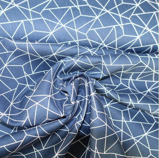 Baumwolldruck, geometrisches Muster Blau