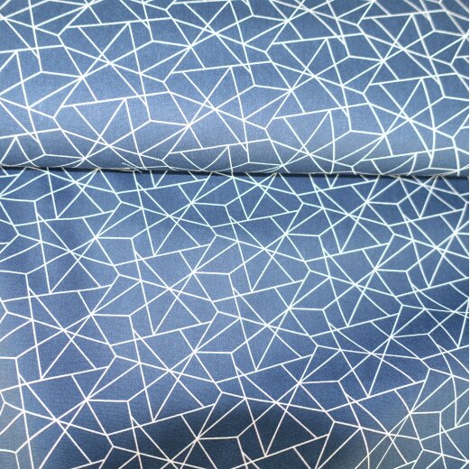 Baumwolldruck, geometrisches Muster Blau