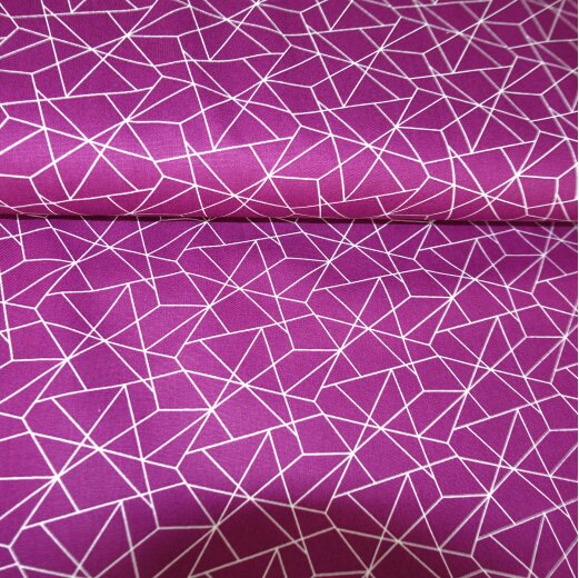 Baumwolldruck, geometrisches Muster Violett