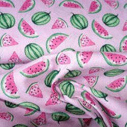 Baumwolldruck, Melonen auf Rosa