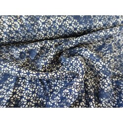 Viskosecrepe, Batik kleines Muster Blau