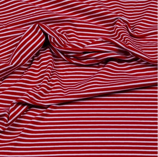 Jersey schmale Streifen, Rot/Weiss