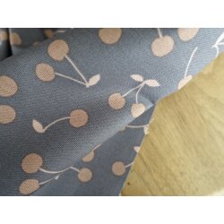 KOKKA Canvas, Kirschen auf Lila/Grau