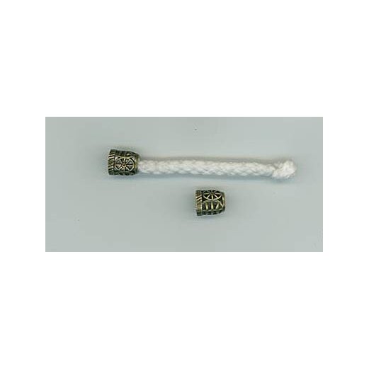 Kordelabschluss f&uuml;r 8-9 mm dicke Kordeln, 15 mm, Altmessing
