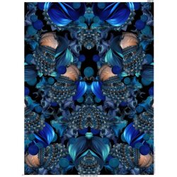 Jersey Panel, Muster Blau, ca 200cm x150 cm