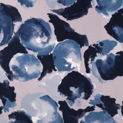 Satinierte Baumwolle mit Elasthan, Muster Blau