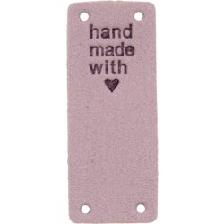 VENO Velour Label Handmade with Love, Lila