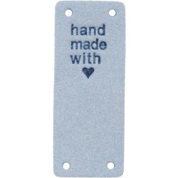 VENO Velour Label Handmade with Love, Hellblau