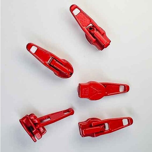 Schieber zu Spiralreissverschluss 6mm, Rot