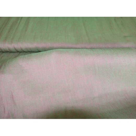 Italienisches Leinen mit Seide "cross-dye, Gr&uuml;n/Pink