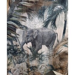 Jerseykleid wilde Tiere, Altrosa/Beige/Grau