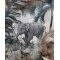 Jerseykleid wilde Tiere, Altrosa/Beige/Grau
