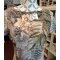 Jerseykleid wilde Tiere, Altrosa/Beige/Grau