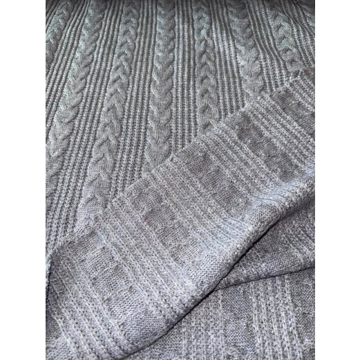 Heavy Knit garngef&auml;rbt Uni Grau