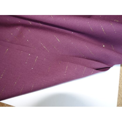 Romanitjersey bedruckt Nadelstreifen Gold, Pflaume