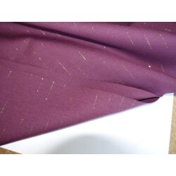 Romanitjersey bedruckt Nadelstreifen Gold, Pflaume