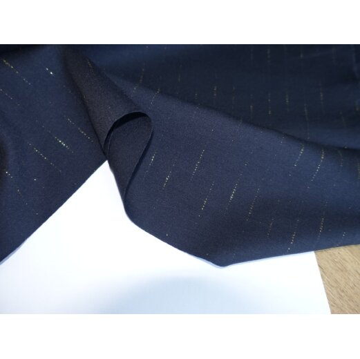 Romanitjersey bedruckt Nadelstreifen Gold, Dunkelblau