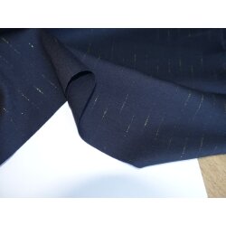 Romanitjersey bedruckt Nadelstreifen Gold, Dunkelblau