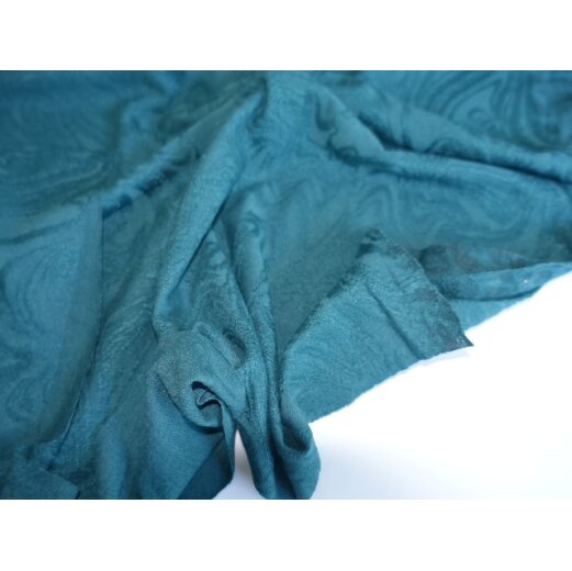 Viskosejersey Jacquard Ton in Ton, Petrol