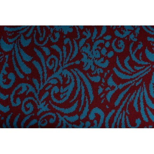 Merino Doubleface Fransen beidseitig, Rot/Petrol