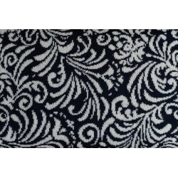 Merino Doubleface Fransen beidseitig, Blau/Weiss