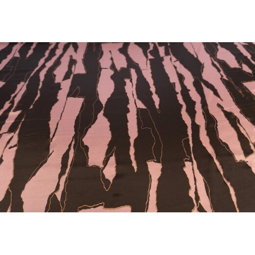 Viskose Satin bedruckt, Braun/Rosa