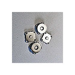 Magnetverschluss rund zum ann&auml;hen, 15 mm, Silber