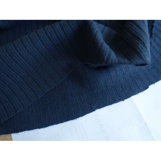 Rippstrick aufgeraut, schwerer Strick, Blau