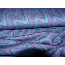 Strickjacquard, Wellen,  Petrol/Lila
