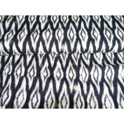 Viskose Muster, Schwarz/Creme mit Gold