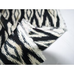 Viskose Muster, Schwarz/Creme mit Gold