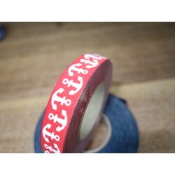 Webband Anker Doubleface Rot/ Weiss