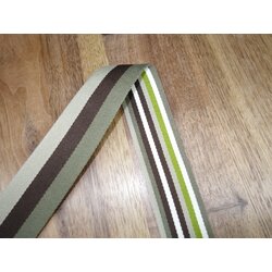 Gurtenband, Doubleface Braun/ Khaki, 4 cm