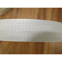 Gurtenband Fischgrat, 25mm, Grau/ Beige