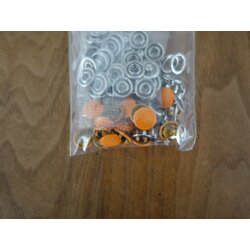 Jersey Druckknöpfe mit Oranger Kappe, 11mm