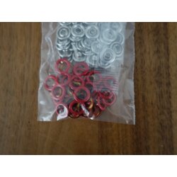 Jersey Druckknöpfe mit rotem Ring, 10.5 mm