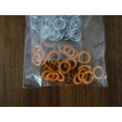 Jersey Druckknöpfe mit orangem Ring, 10.5 mm