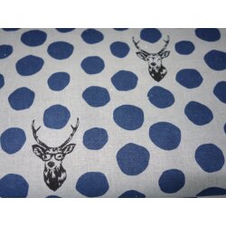 Echino, Baumwolle/ Leinen, Deer Blau